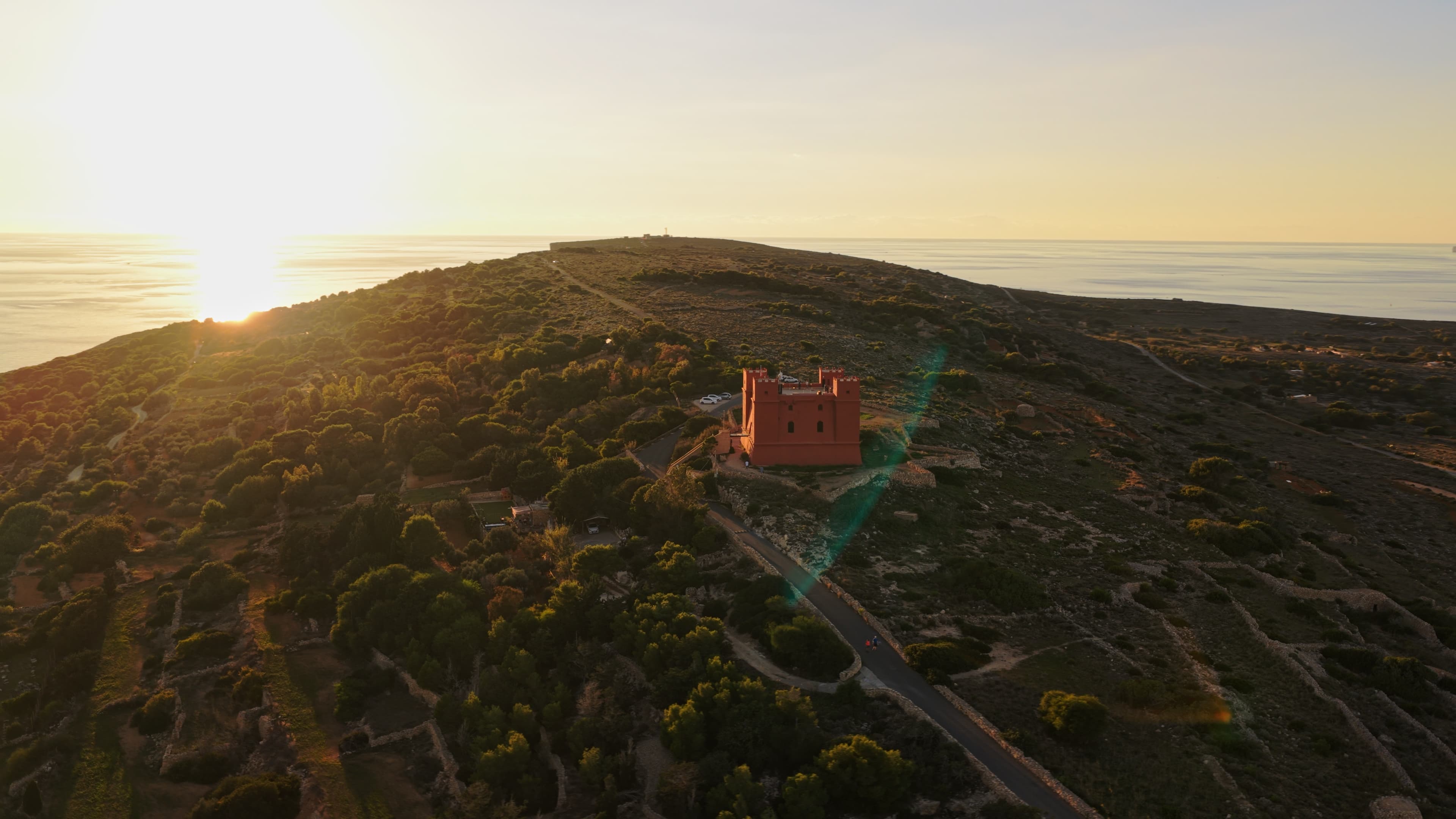 DJI Mavic 4 Pro drone flying over Malta landscape